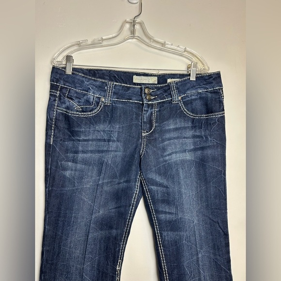 Vanilla Star Cowgirl Jeans Womens Size 13 Blue Washed Boocut Wide leg Mid Rise - Picture 4 of 14